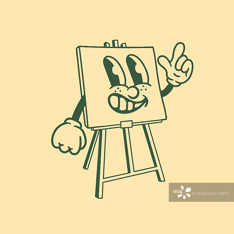 复古画架绘画人物设计图片素材