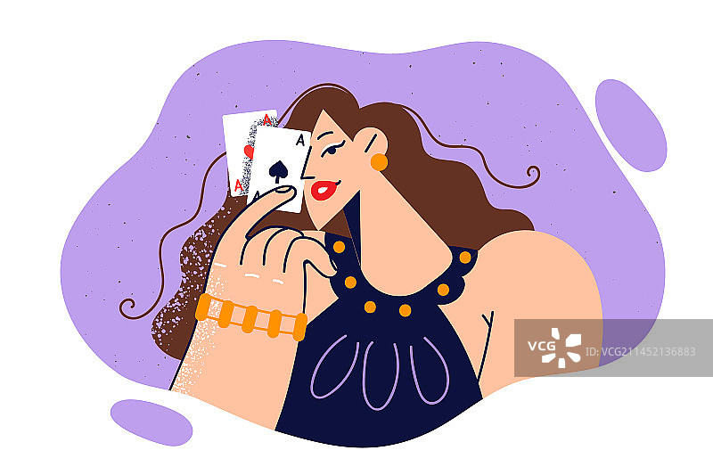 玩二十一点的女子图片素材