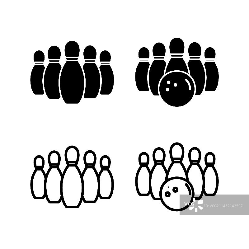 保龄球图标：保龄球和球瓶图片素材