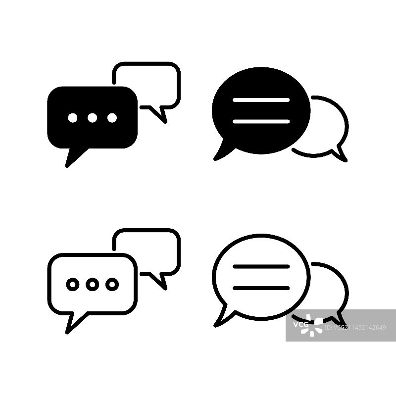 时尚扁平风格聊天图标图片素材