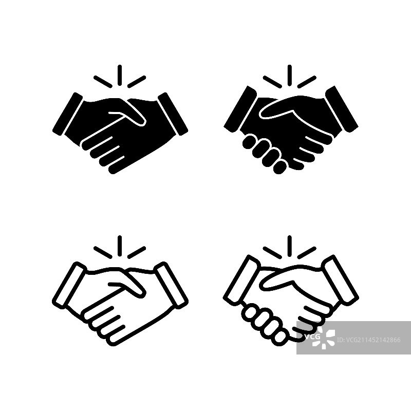 握手图标：商务合作协议图片素材