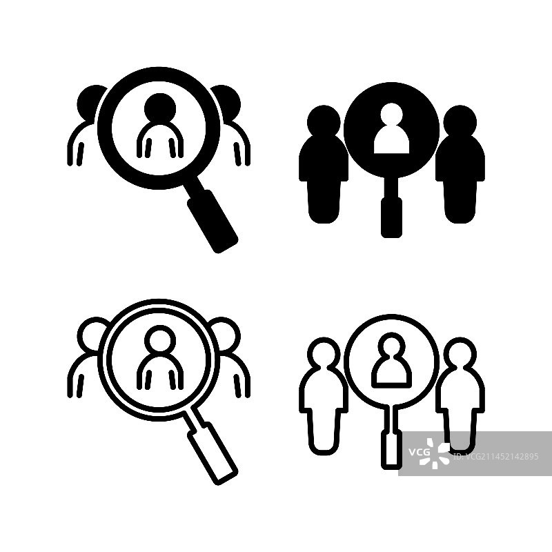 招聘图标搜索职位空缺放大镜图标图片素材