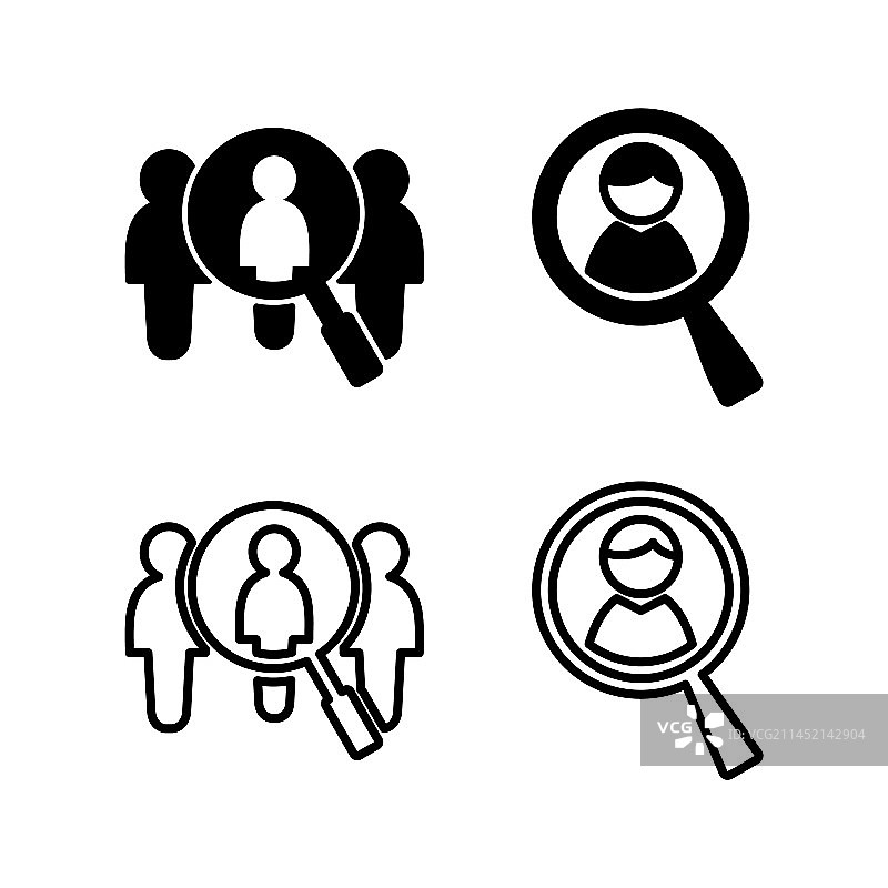 招聘图标搜索职位空缺放大镜图标图片素材