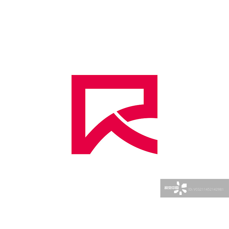 字母R箭头线条几何红色标志图片素材