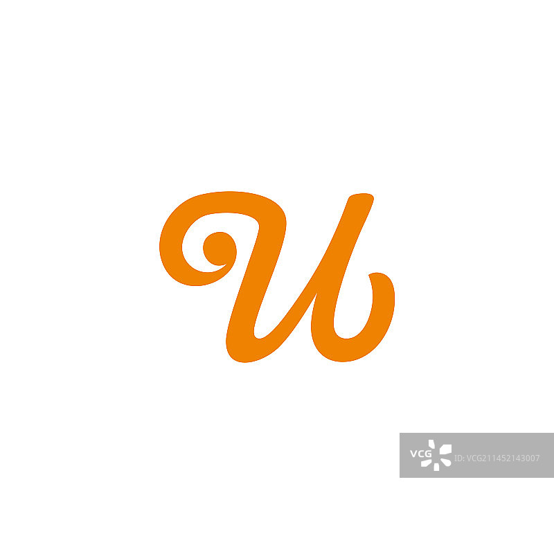 字母U简约可爱黄色Logo图片素材