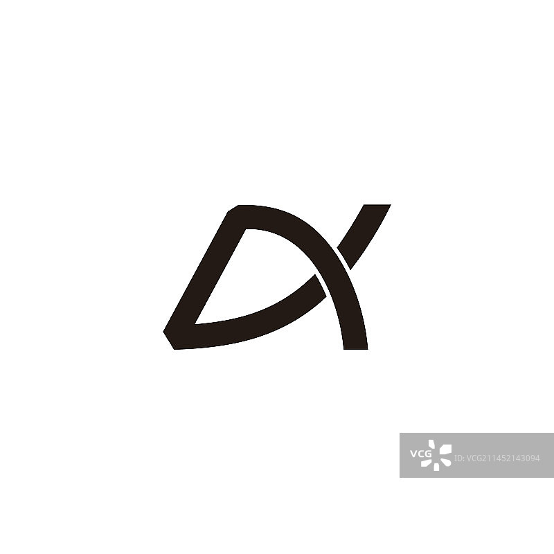 DX字母重叠简约几何标志图片素材