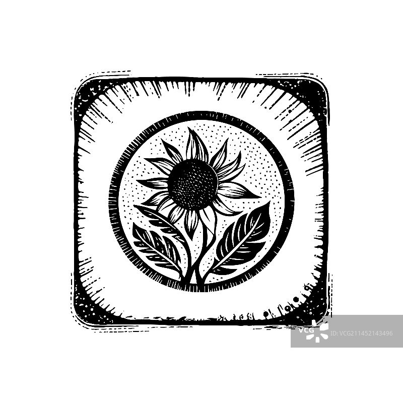 北欧风格亚麻布印花，带乡村框架图案图片素材