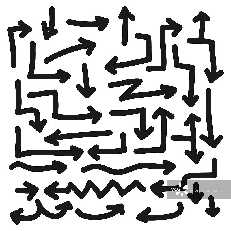 涂鸦箭头图标集图片素材