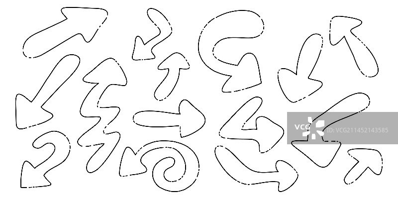 涂鸦箭头图标集图片素材