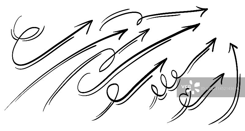 涂鸦箭头图标集图片素材