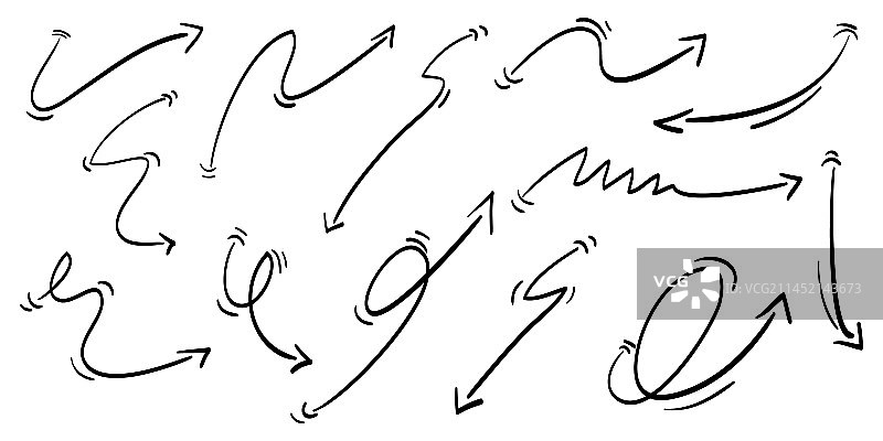 涂鸦箭头图标集图片素材