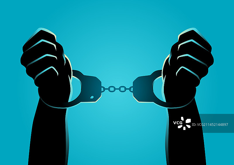 戴着手铐的双手图片素材