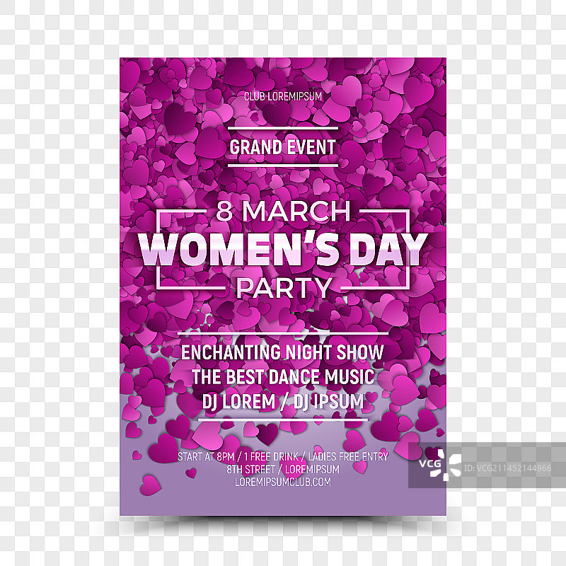 3月8日妇女节派对宣传单模板图片素材