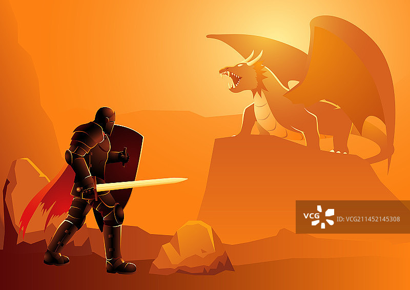 骑士与龙图片素材