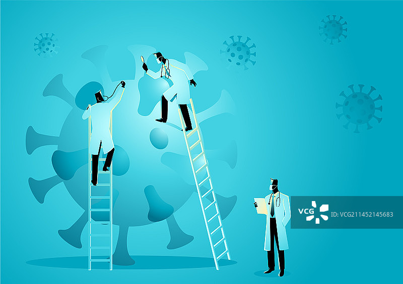 医生团队分析病毒图片素材