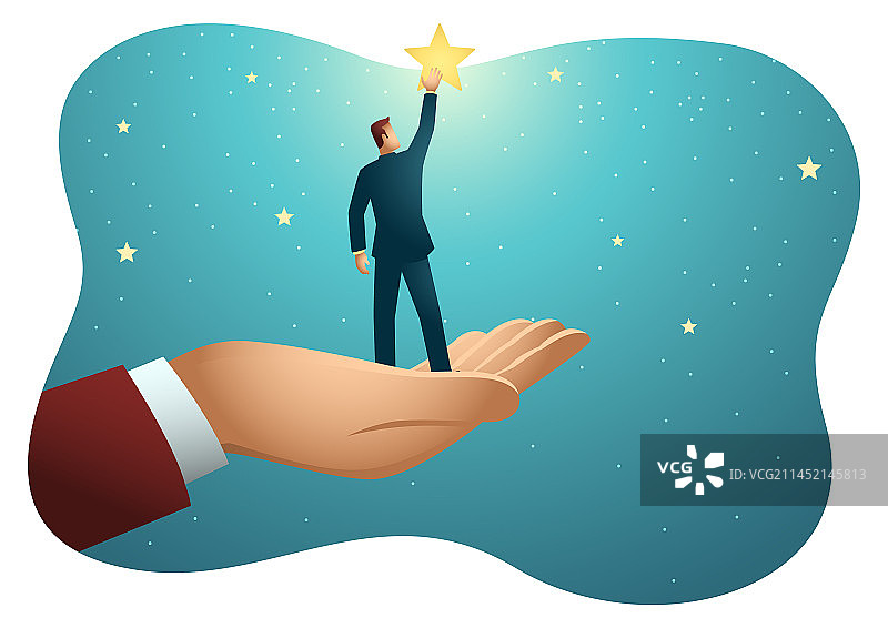 一只巨手帮助商人伸出援手图片素材