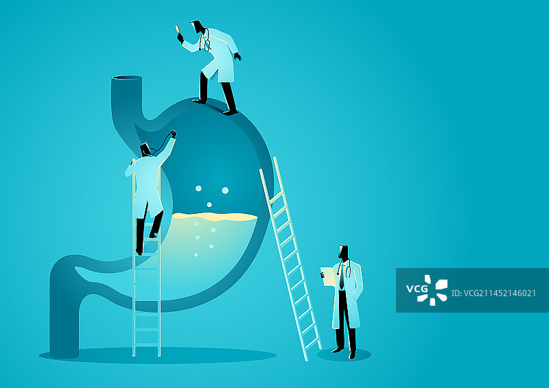 医生团队诊断人体胃部图片素材