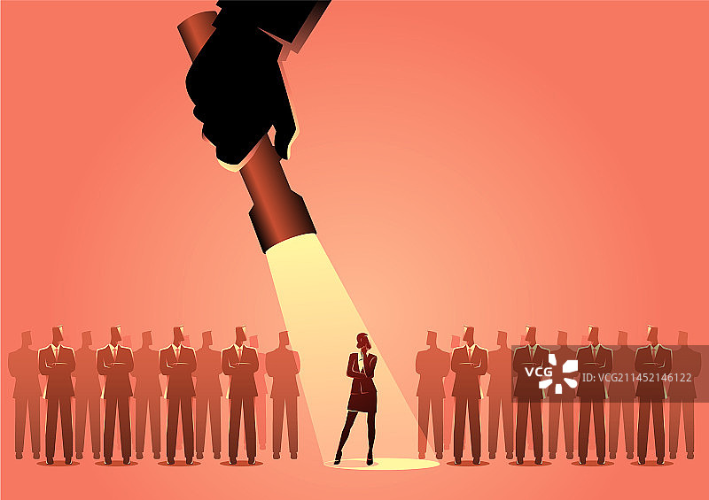 聚光灯下的女商人图片素材