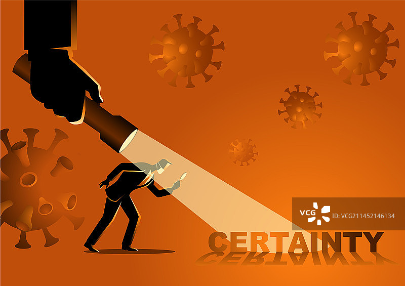 疫情期间寻求确定性的商人图片素材