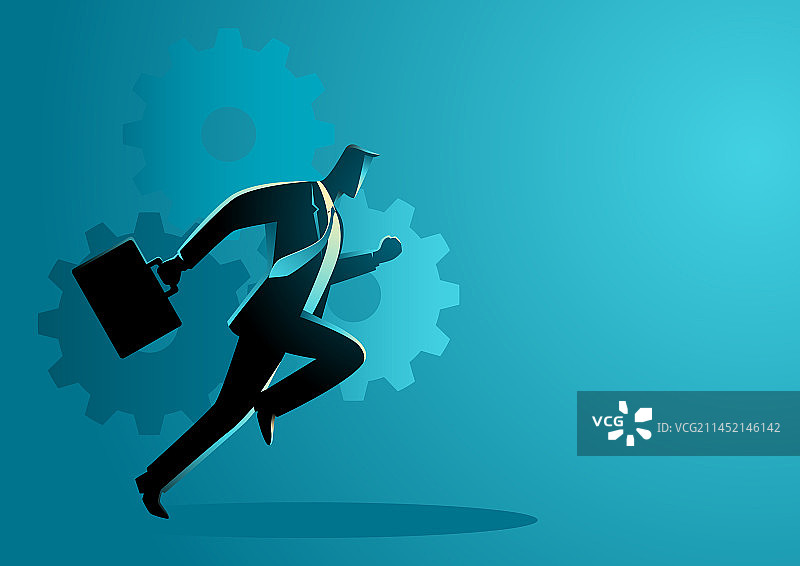 手提公文包奔跑的商人图片素材