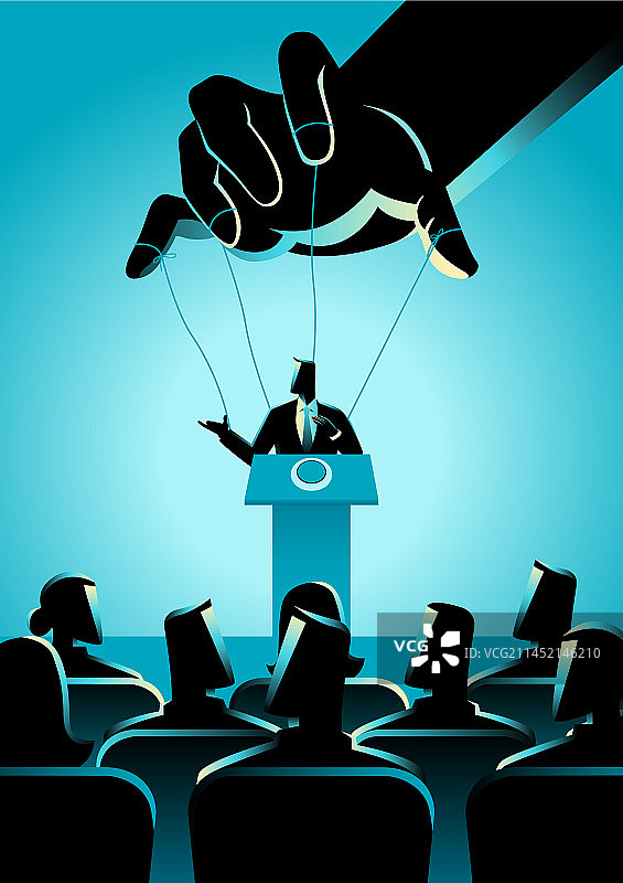 被操控的讲台上的男人图片素材