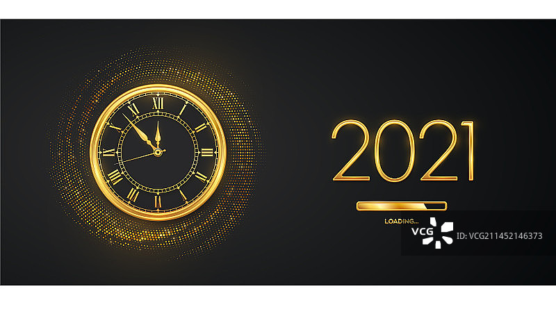 2021新年快乐金色金属数字2021图片素材