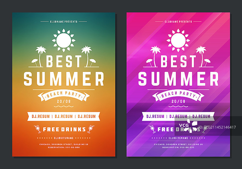 夏季派对海报或宣传单夜店设计图片素材
