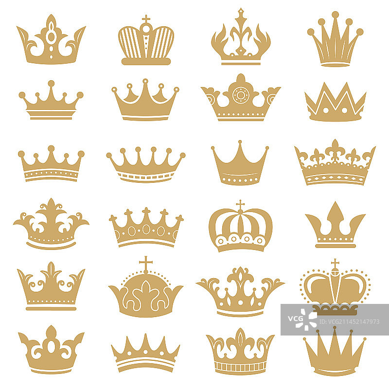 金色皇冠剪影皇家加冕图片素材