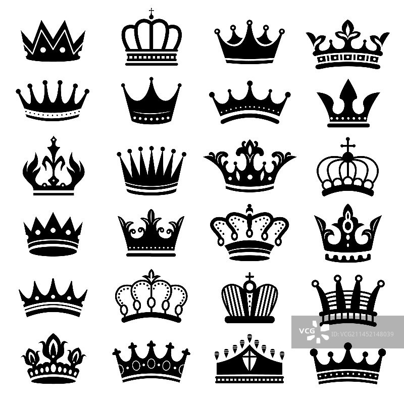 皇家皇冠剪影国王皇冠图片素材