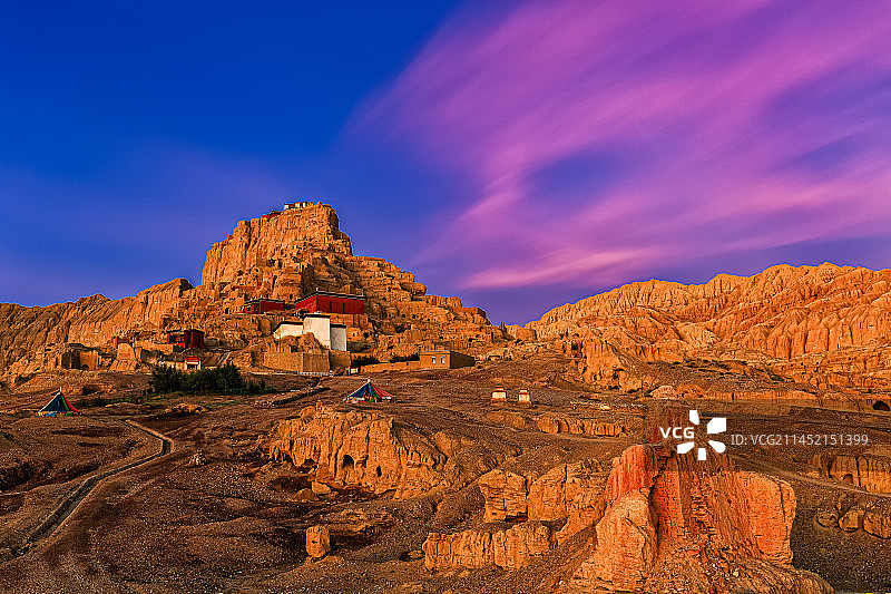 古格王朝遗址日出图片素材