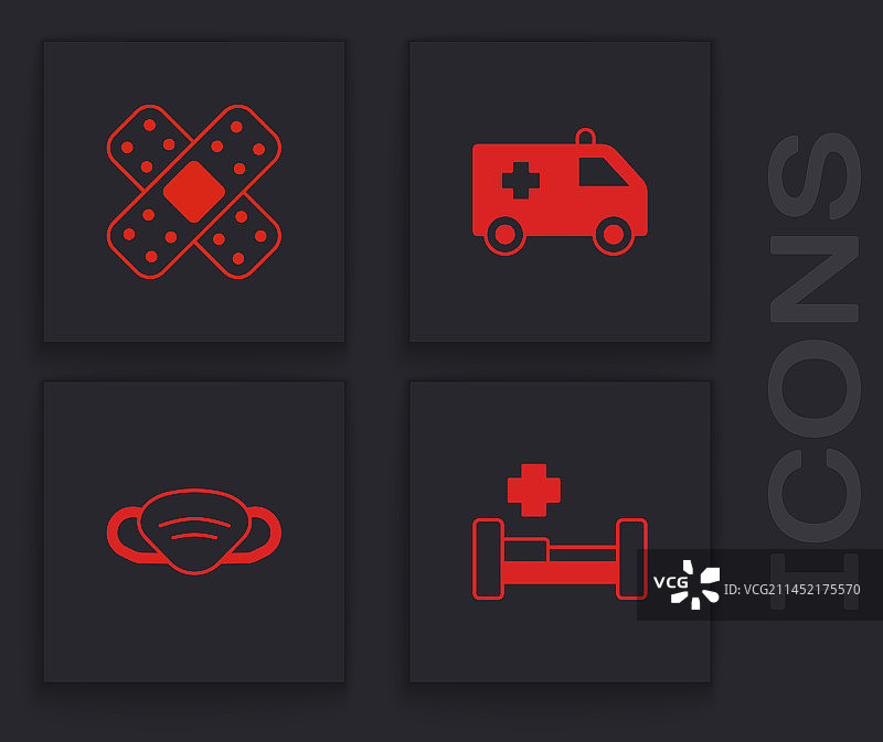 病床、绷带和石膏组合图片素材