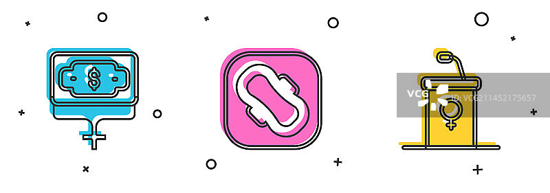 财富增长、女性卫生巾和辩论套装图片素材