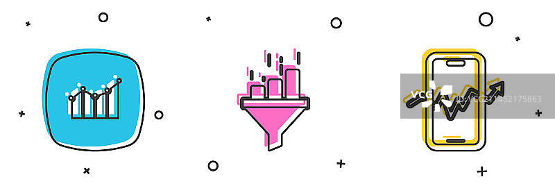 金融增长销售漏斗与图表合集图片素材