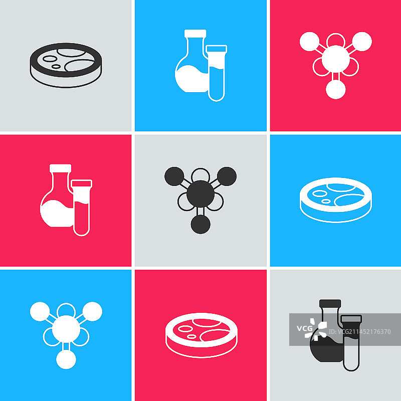 带细菌培养皿试管套装图片素材