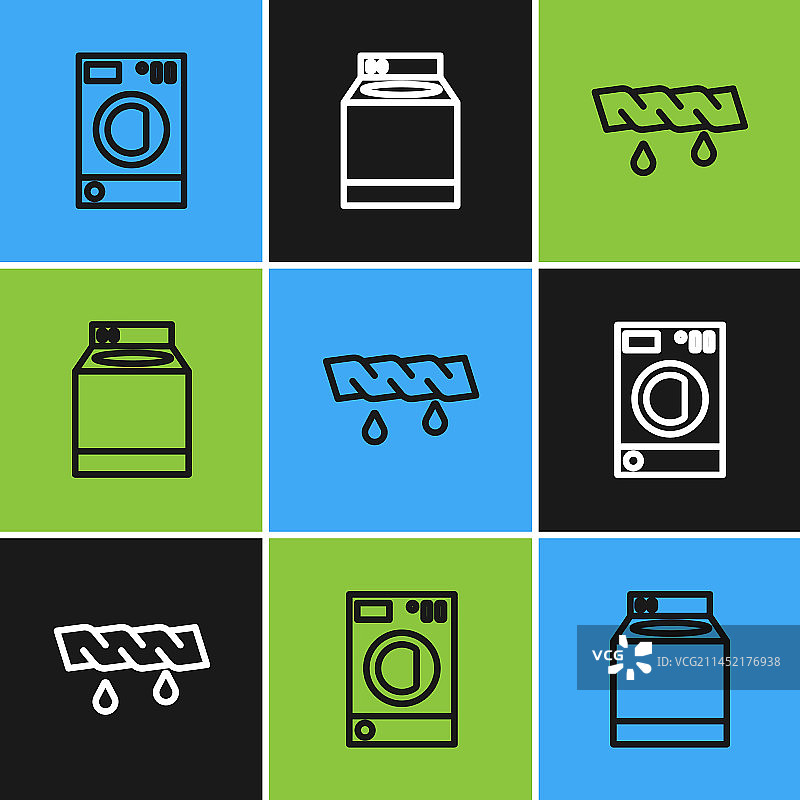 挤压的衣服图标套装图片素材