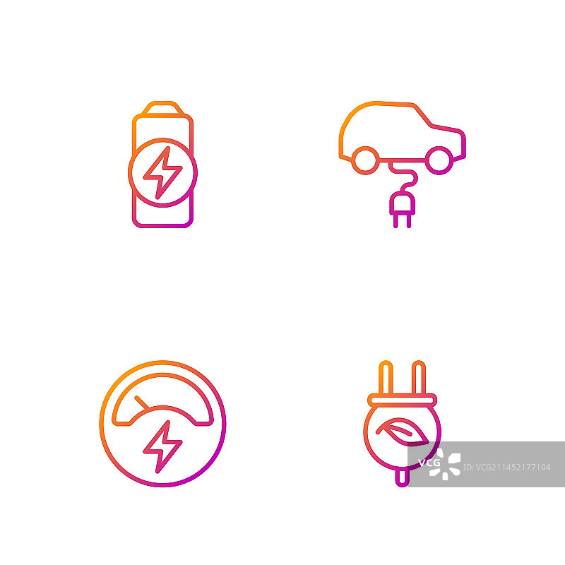 节能电源插头树叶伏特计图片素材