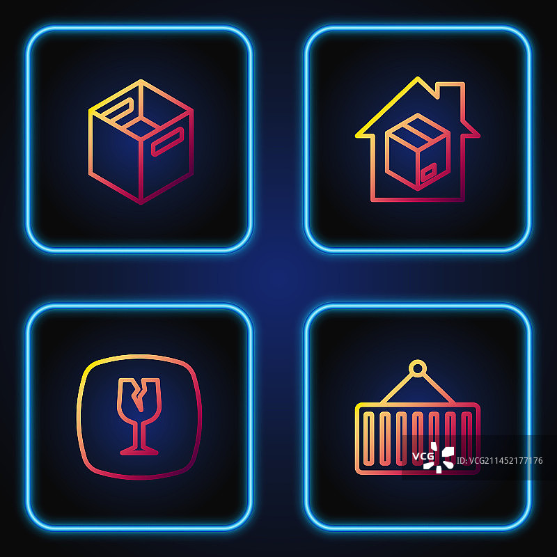 起重机上的集装箱易碎玻璃图片素材