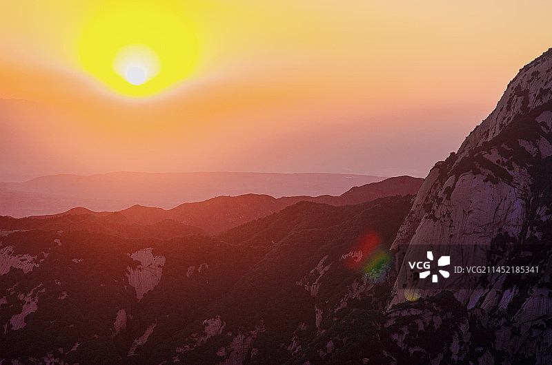 陕西华山日出图片素材