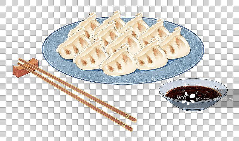 冬至节气节日饺子蘸料元素图片素材