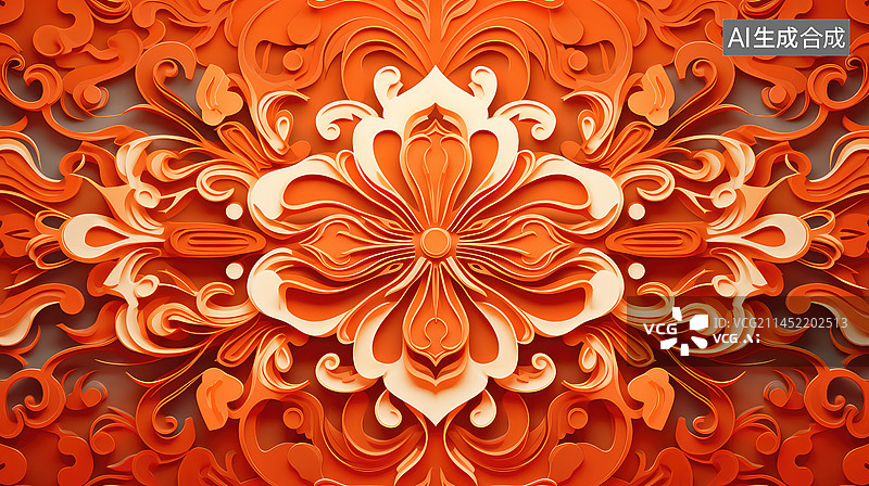 【AI数字艺术】抽象的雕花印刻技术背景图片素材