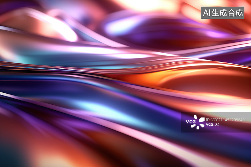 【AI数字艺术】金属色波浪纹背景素材图片素材