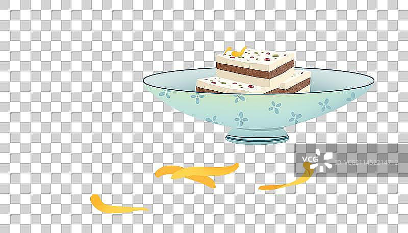 放在盘子里的重阳糕图片素材