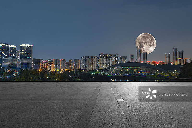 成都天府新区夜景图片素材