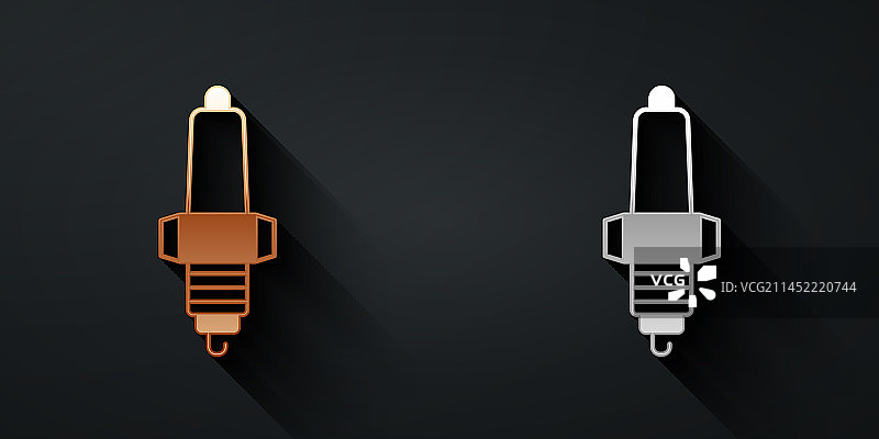 金银色汽车火花塞图标图片素材