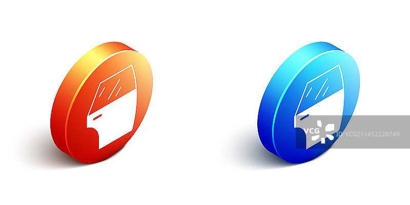 2.5D车门图标，白色背景图片素材