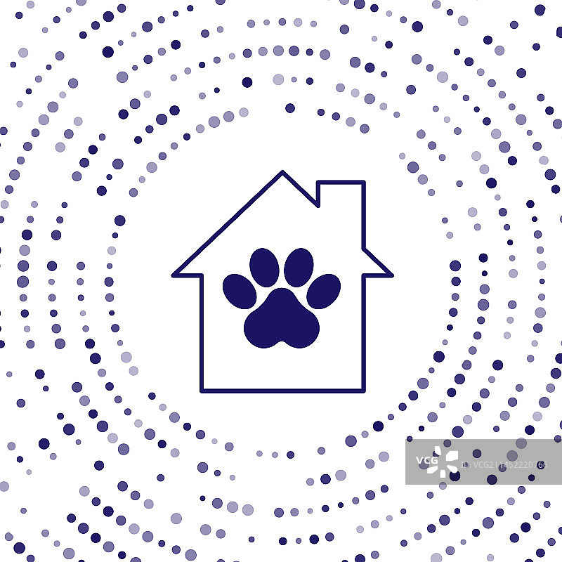 白色背景上的蓝色宠物屋图标图片素材