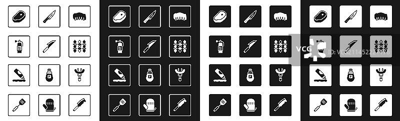 烤猪肉烧烤排骨刀具火焰素材图片素材