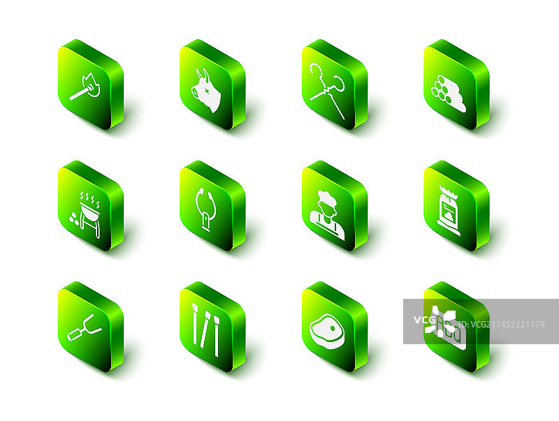 牛头烧烤串木柴烧烤套装图片素材