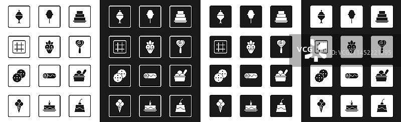 草莓巧克力华夫饼冰淇淋蛋糕组合素材图片素材