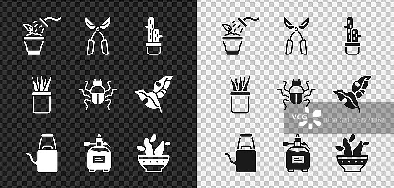 喷洒植物园艺手工剪刀图片素材